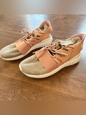 Adidas Tubular Doom Primeknit Shoes Mens Size 11 St Pale Nude Sneakers